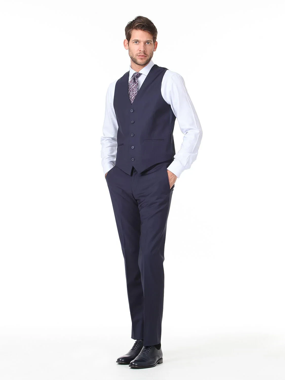 Saks Slim Fit Kelebek Yaka Klasik Yelek - 3