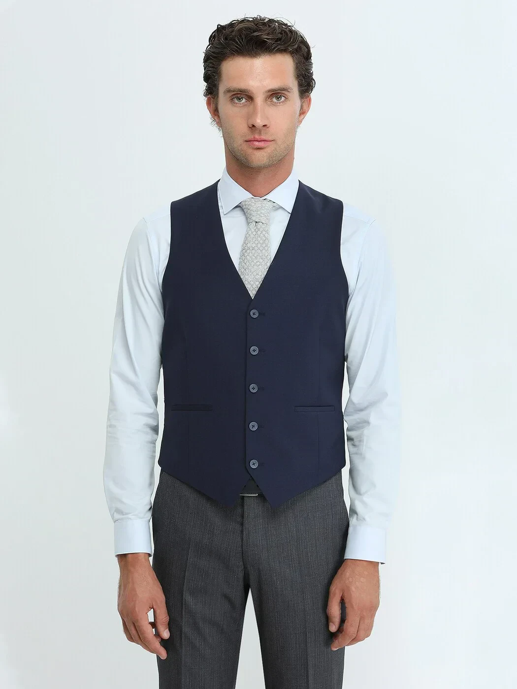 Saks Slim Fit Kelebek Yaka Klasik Yelek - 1