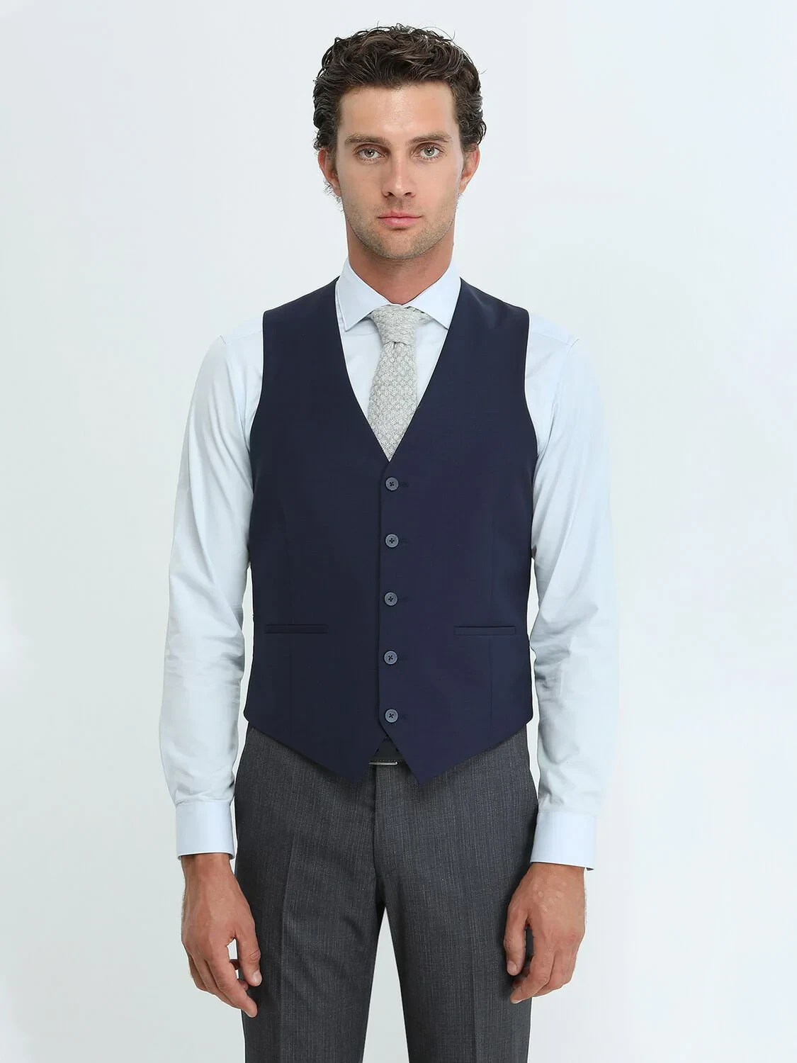 Saks Slim Fit Kelebek Yaka Klasik Yelek - 1