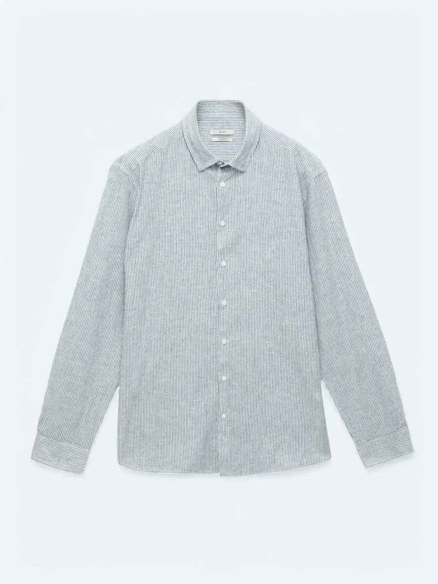 Saks Striped Regular Fit Weaving Casual Cotton Blended Shirt - 1