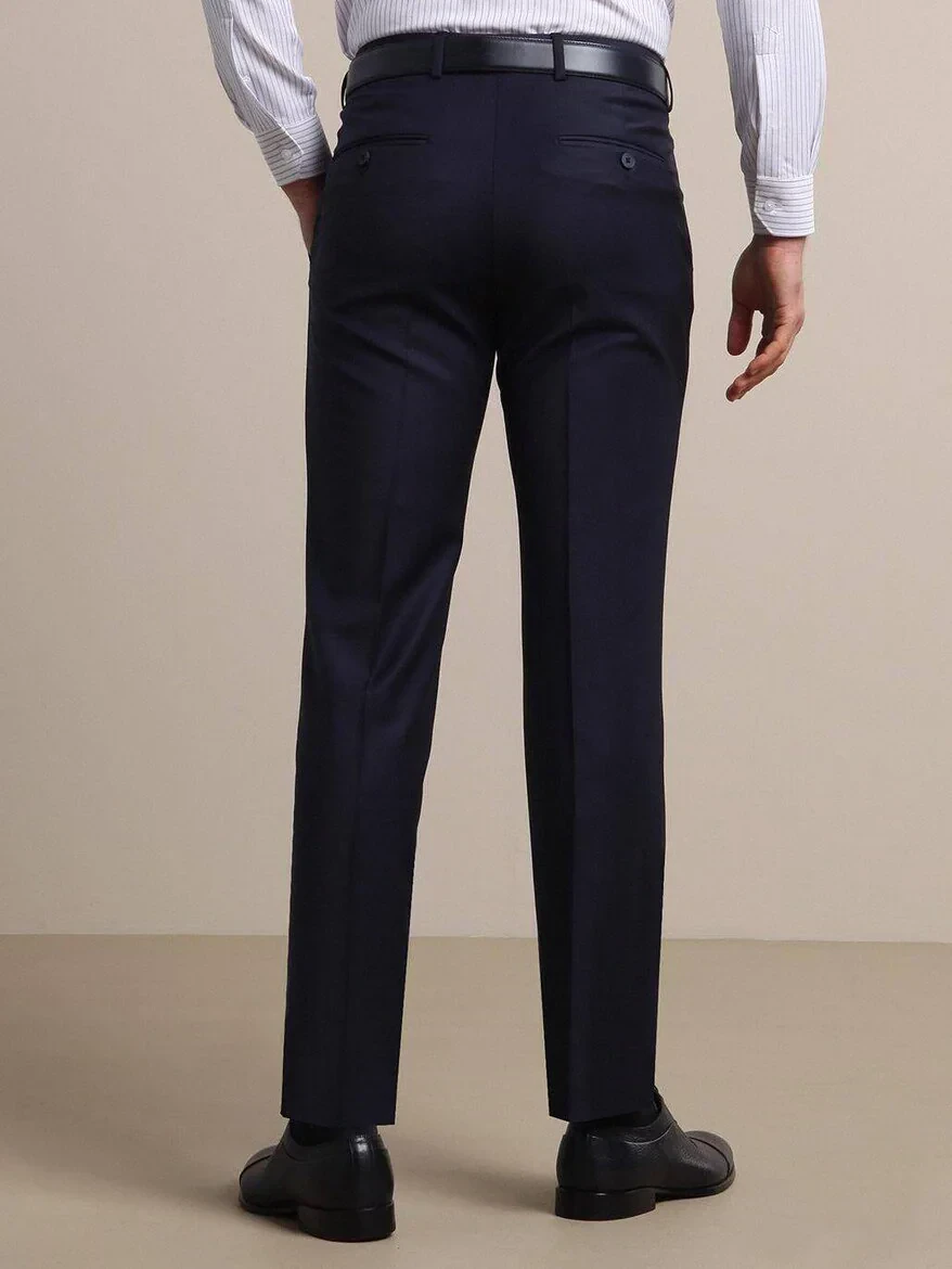Saks Weaving Fitted Fit Classical Wool Blended Trousers 