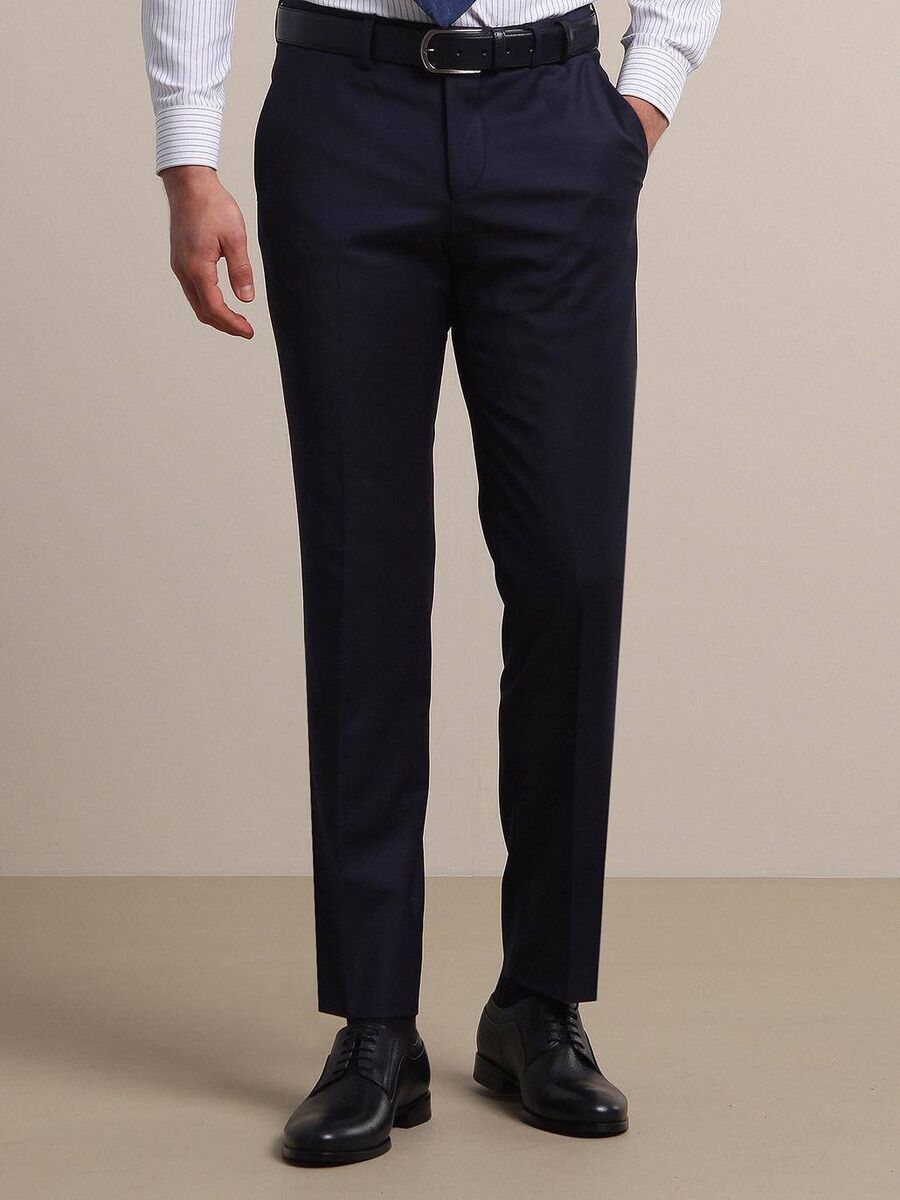 Saks Weaving Fitted Fit Classical Wool Blended Trousers - 1