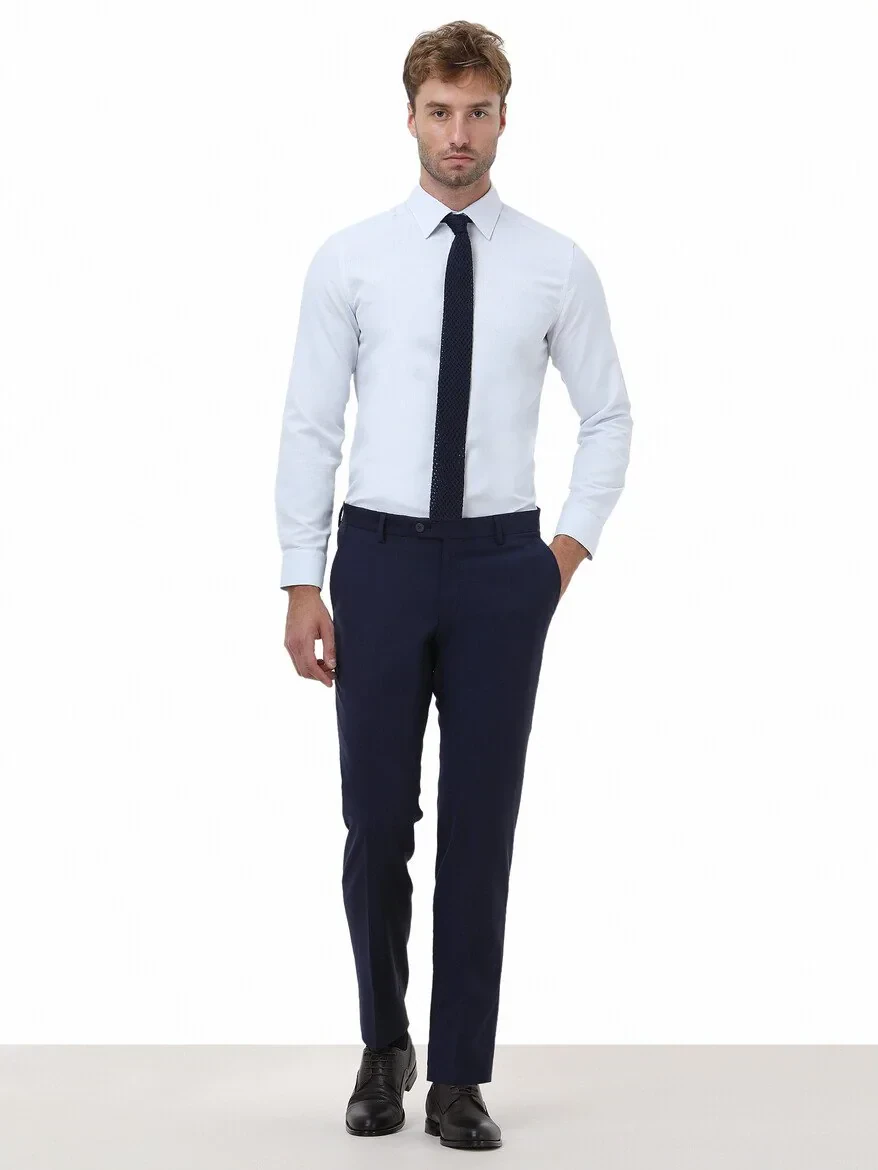 Saks Weaving Fitted Fit Classical Wool Blended Trousers - 2