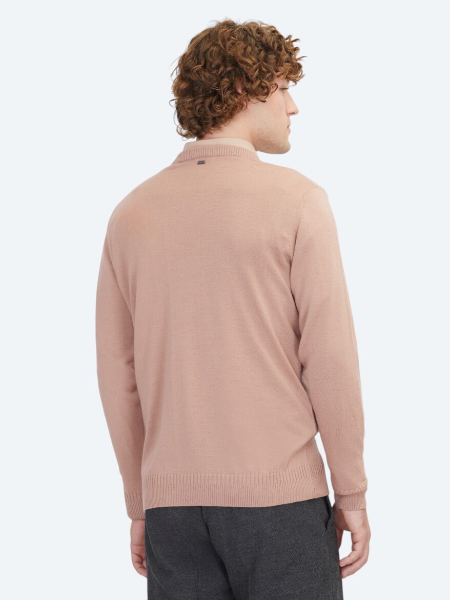 Salmon Knitwear Sweatshirt - 5