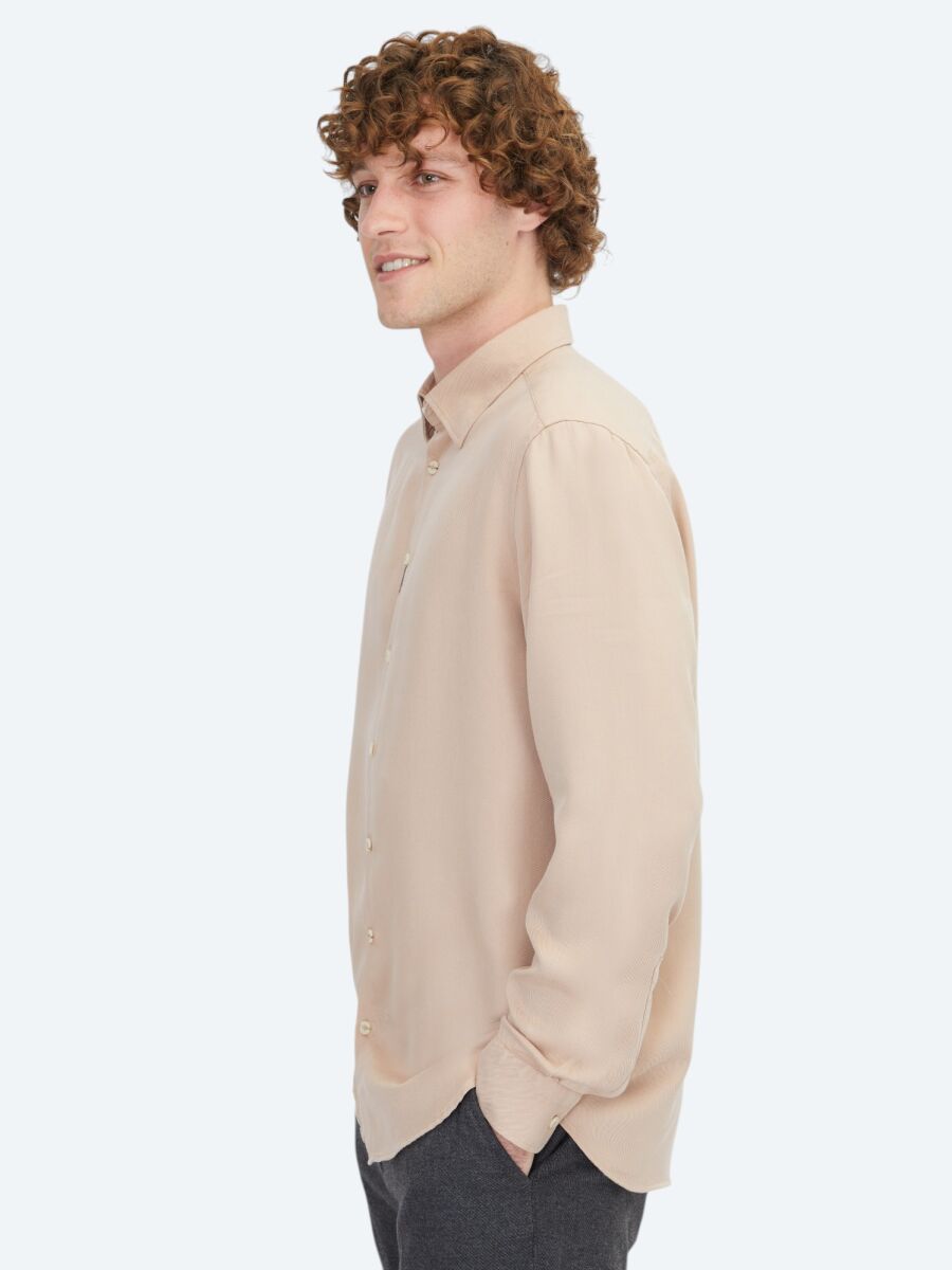 Salmon Regular Fit Long Weaving Casual Shirt - 3