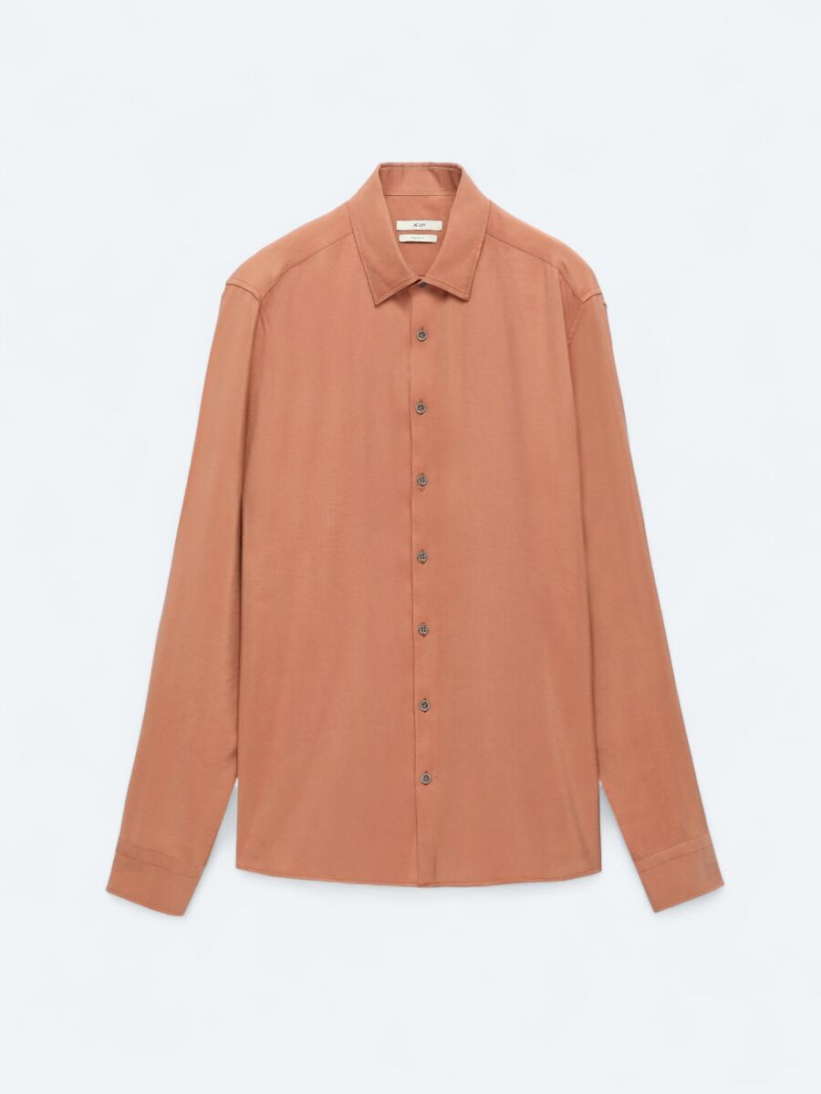 Salmon Regular Fit Long Weaving Casual Shirt - 7