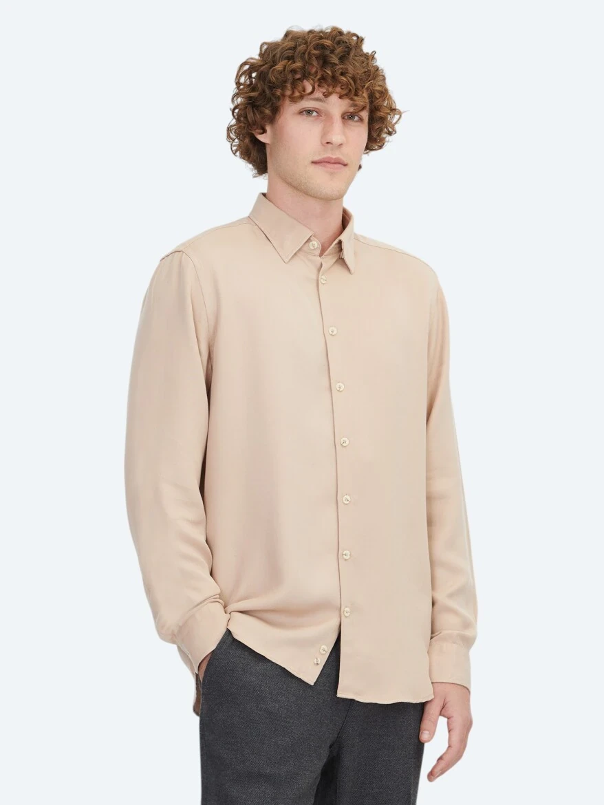 Salmon Regular Fit Weaving Casual Shirt - 1