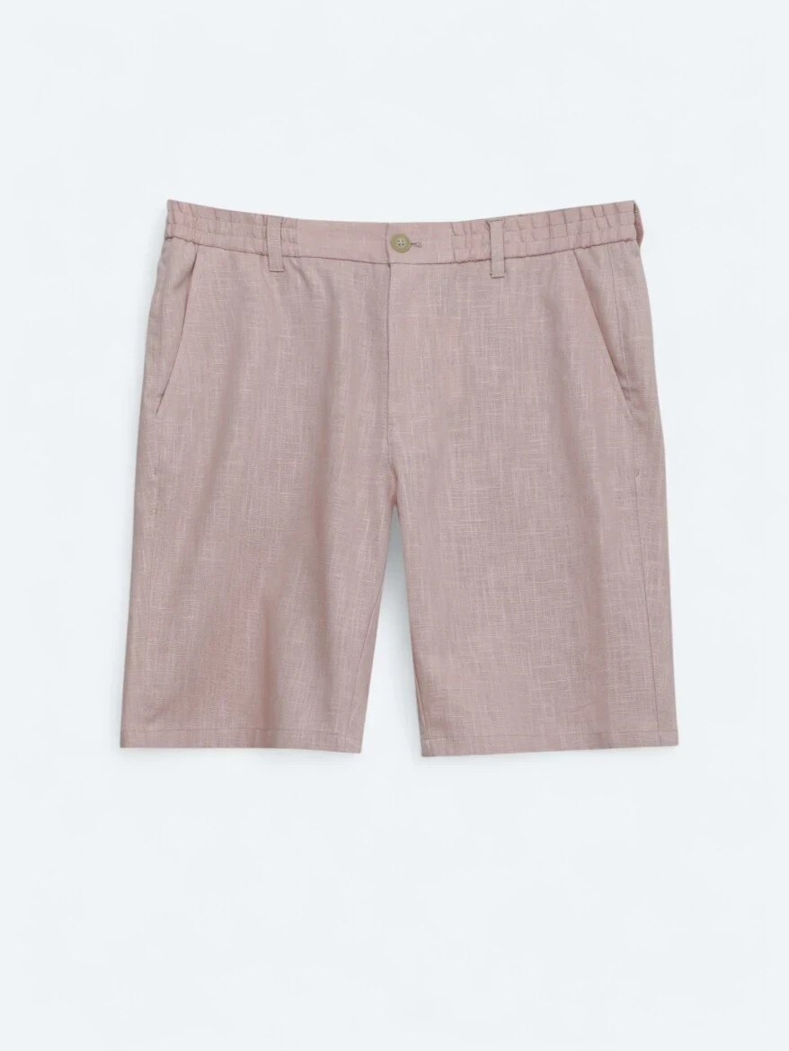 Salmon Weaving Jogging Fit Casual Cotton Blended Bermuda 