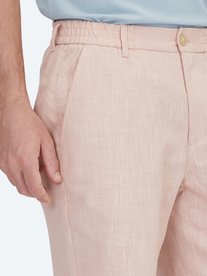 Salmon Weaving Jogging Fit Casual Cotton Blended Bermuda - 3