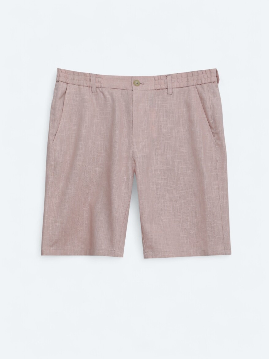 Salmon Weaving Jogging Fit Casual Cotton Blended Bermuda - 5