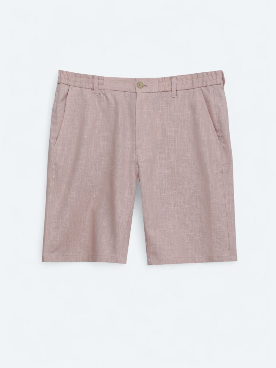 Salmon Weaving Jogging Fit Casual Cotton Blended Bermuda - 5