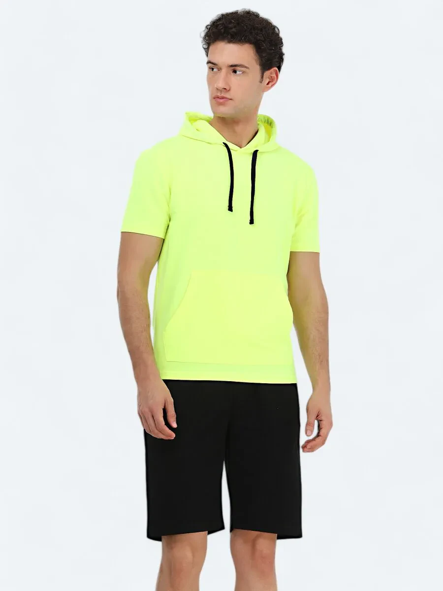 Sarı Kapüşonlu Sweatshırt - 1