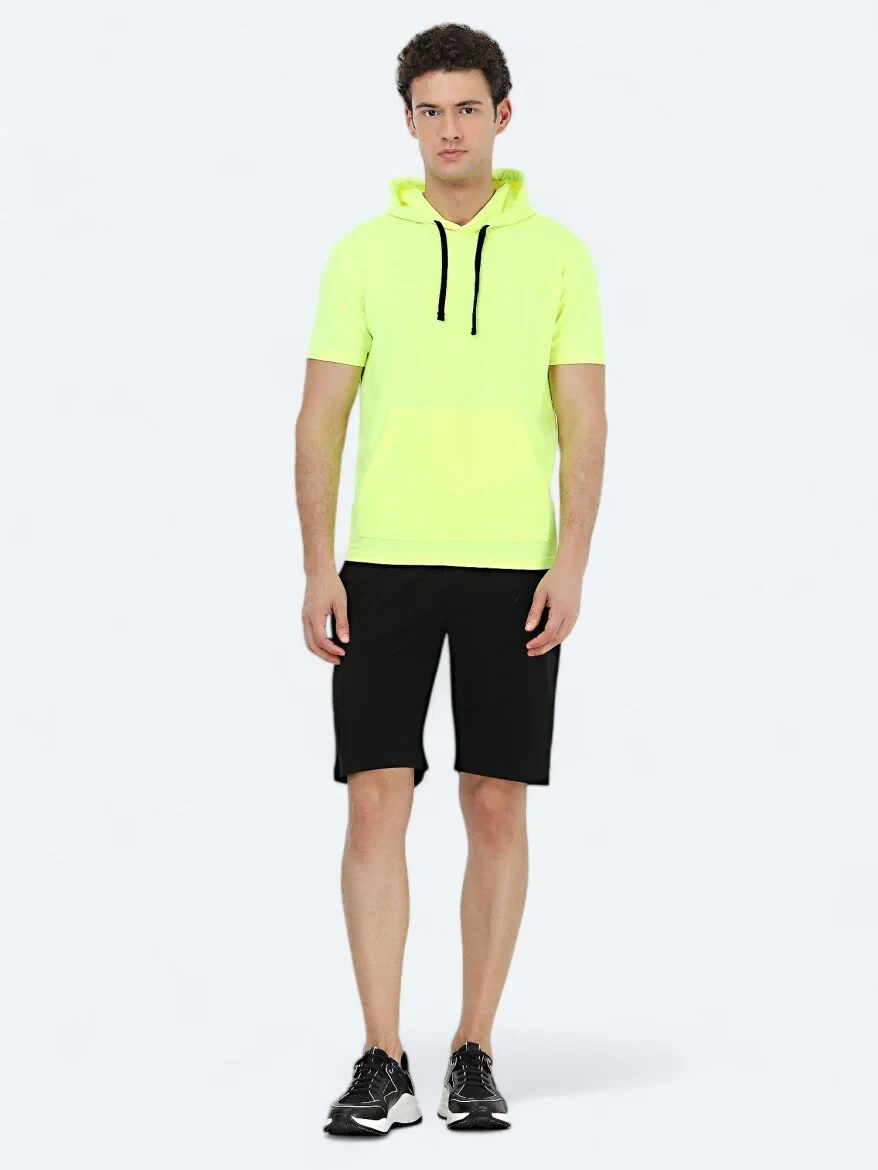 Sarı Kapüşonlu Sweatshırt - 3