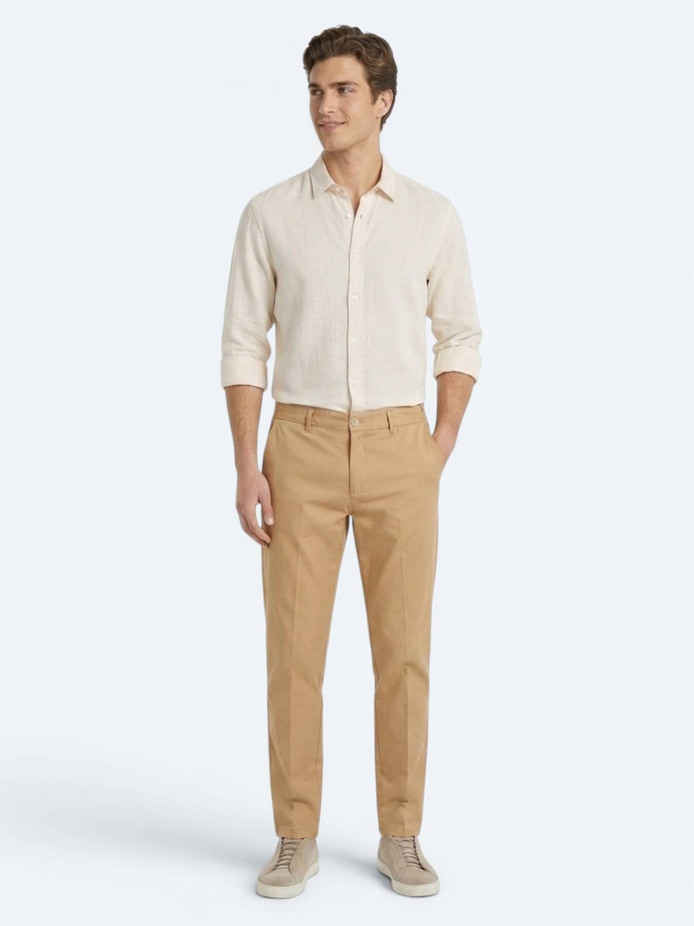 Sarı Kumaş Jogging Fit Casual Pantolon