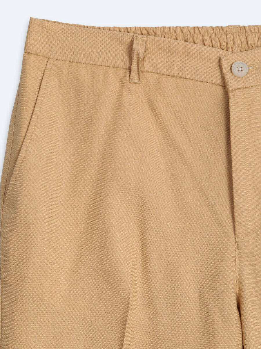 Sarı Kumaş Jogging Fit Casual Pantolon - 7