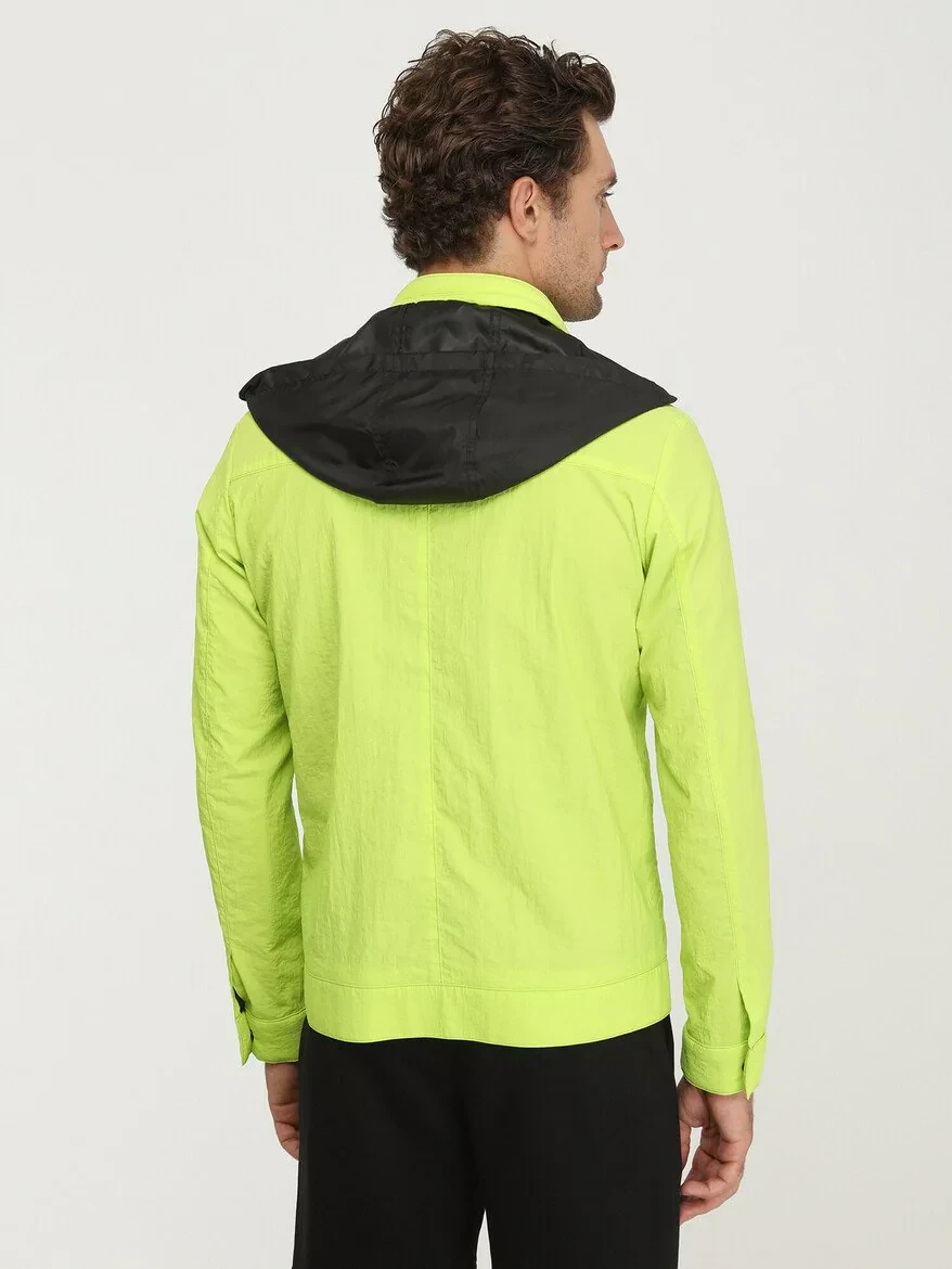 Sarı Regular Fit Kapüşonlu Casual Dokuma Mont - 5