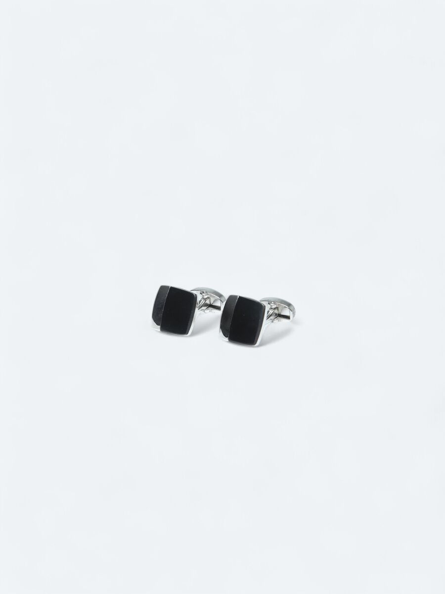 Silver Brass Cuff Link - 1