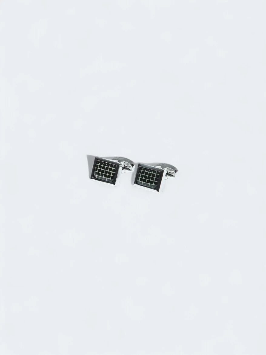 Silver Brass Cuff Link - 1