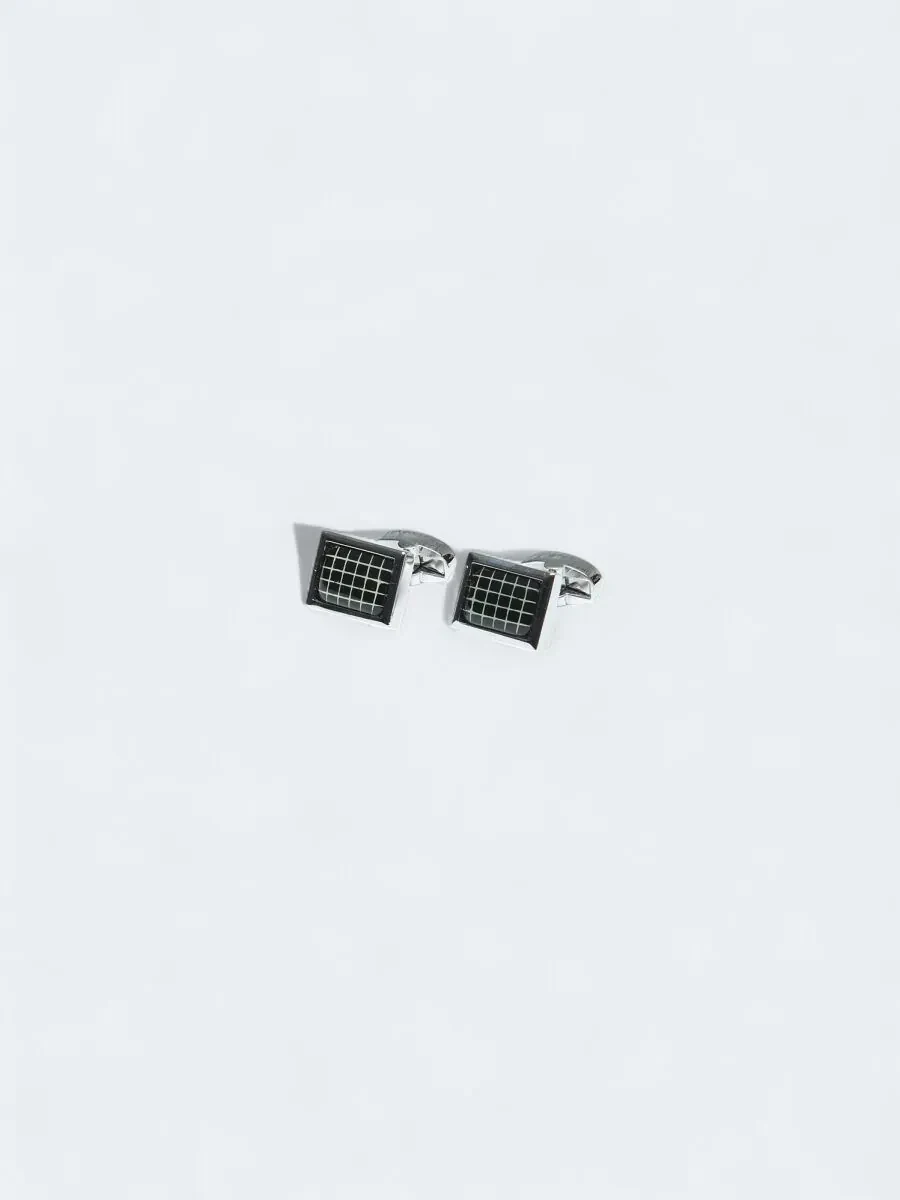 Silver Brass Cuff Link - 1