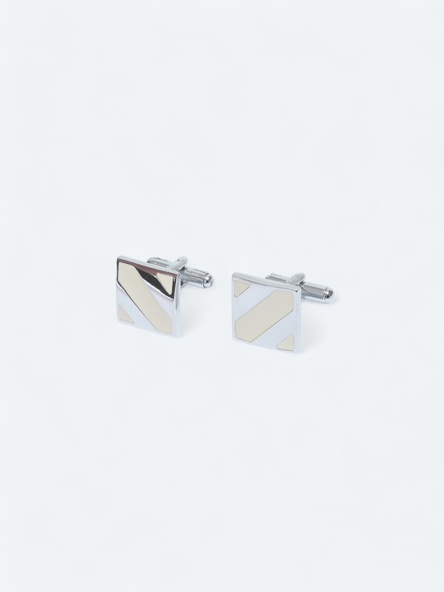 Silver Brass Cuff Link - 1