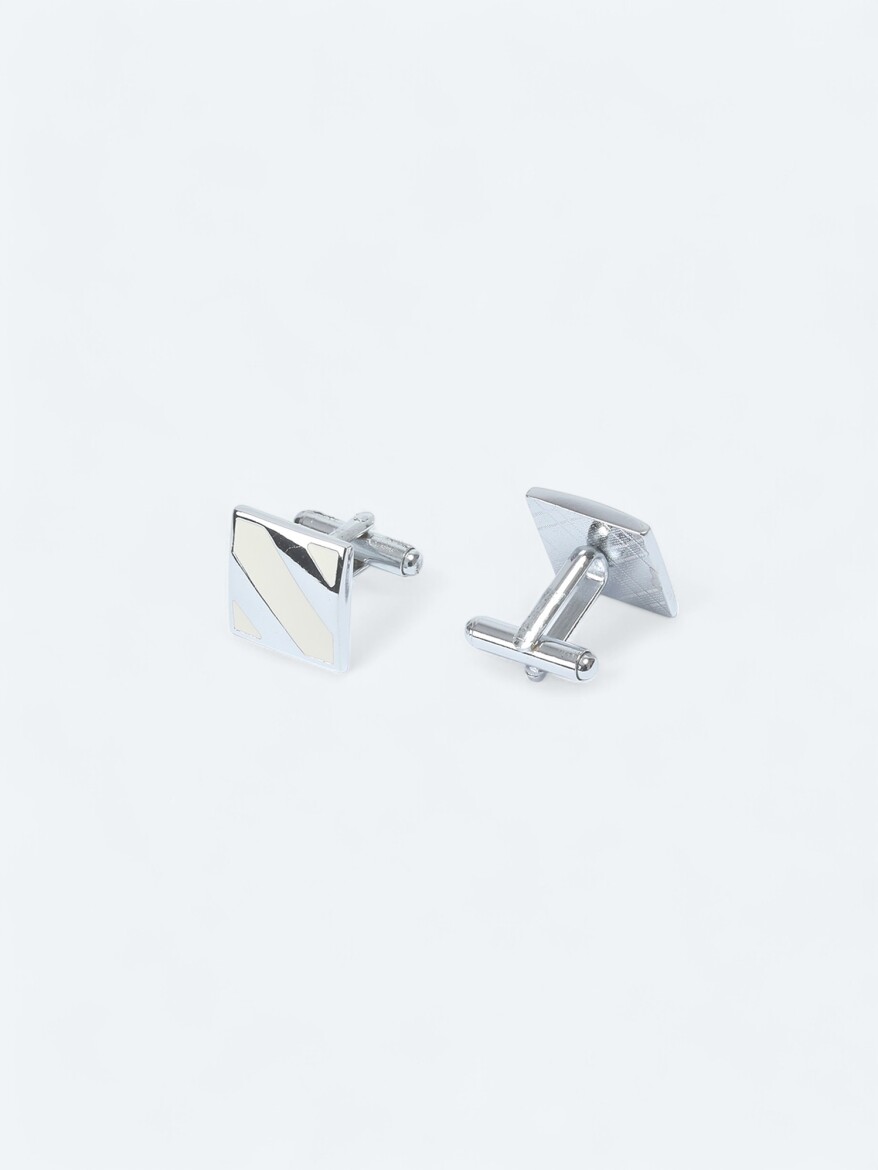 Silver Brass Cuff Link - 2