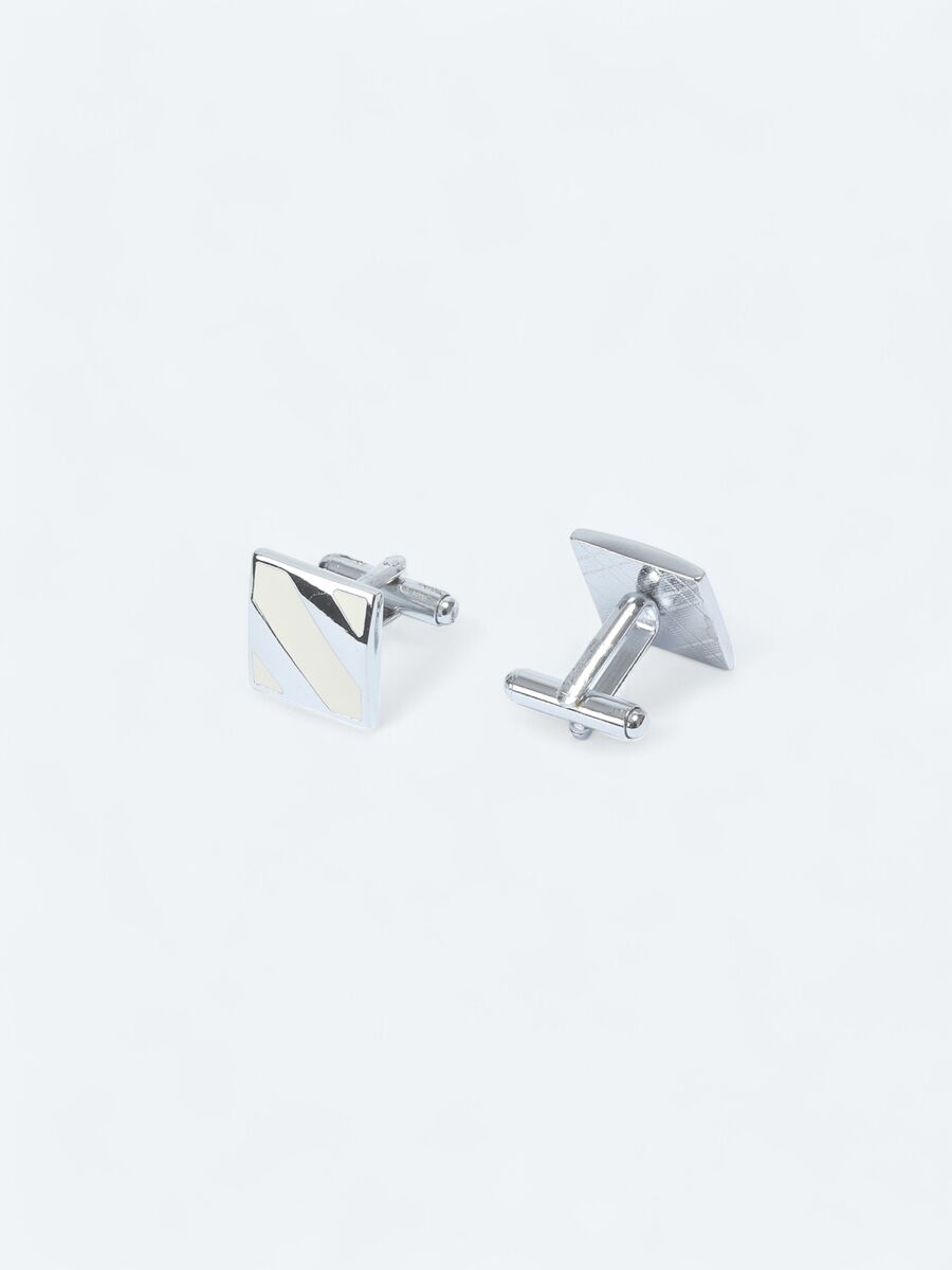 Silver Brass Cuff Link - 2