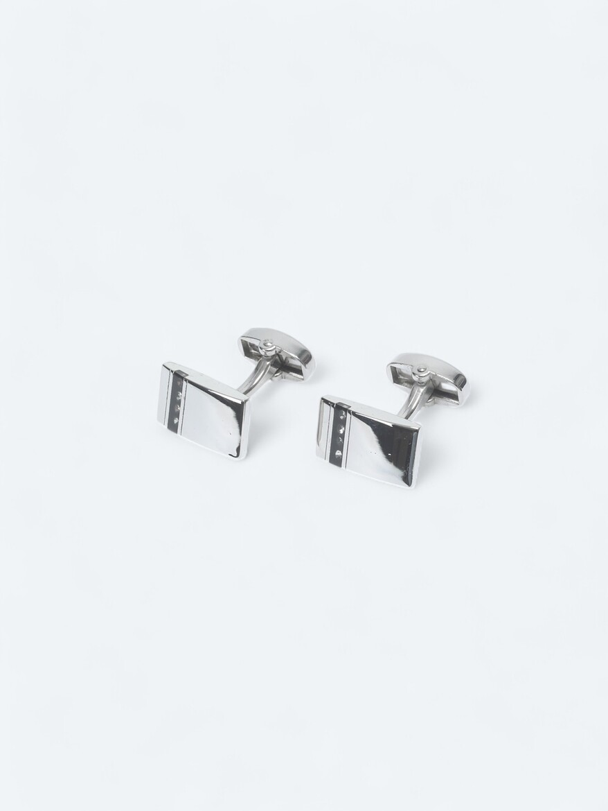 Silver Brass Cuff Link - 1
