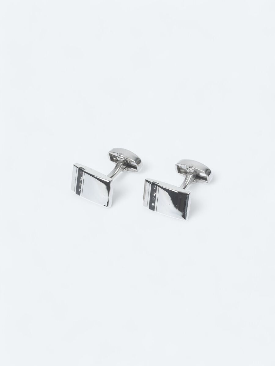 Silver Brass Cuff Link - 1