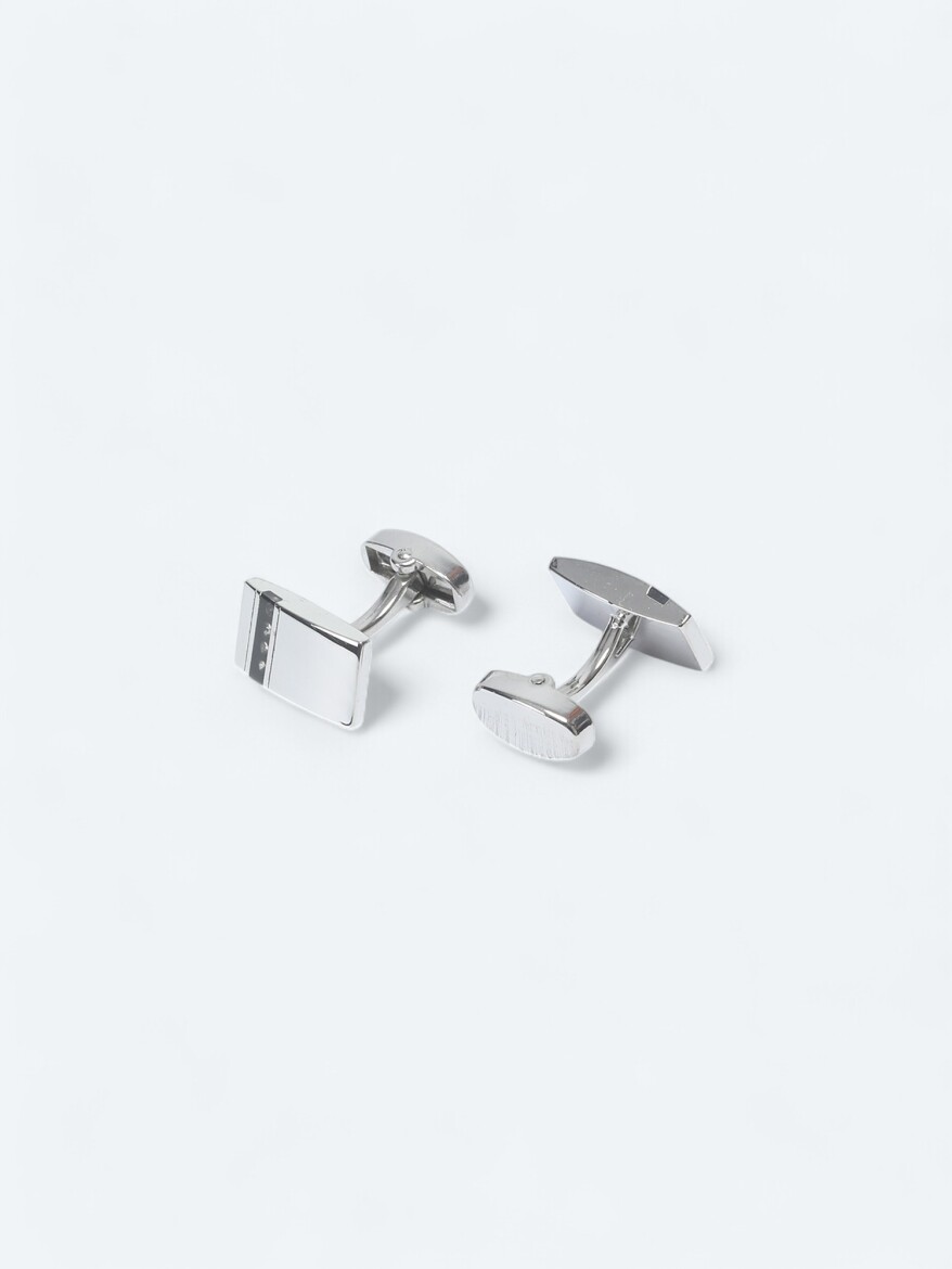 Silver Brass Cuff Link - 2