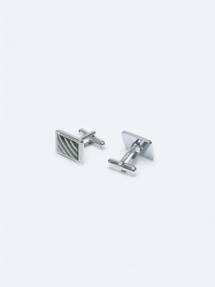 Silver Brass Cuff Link - 2