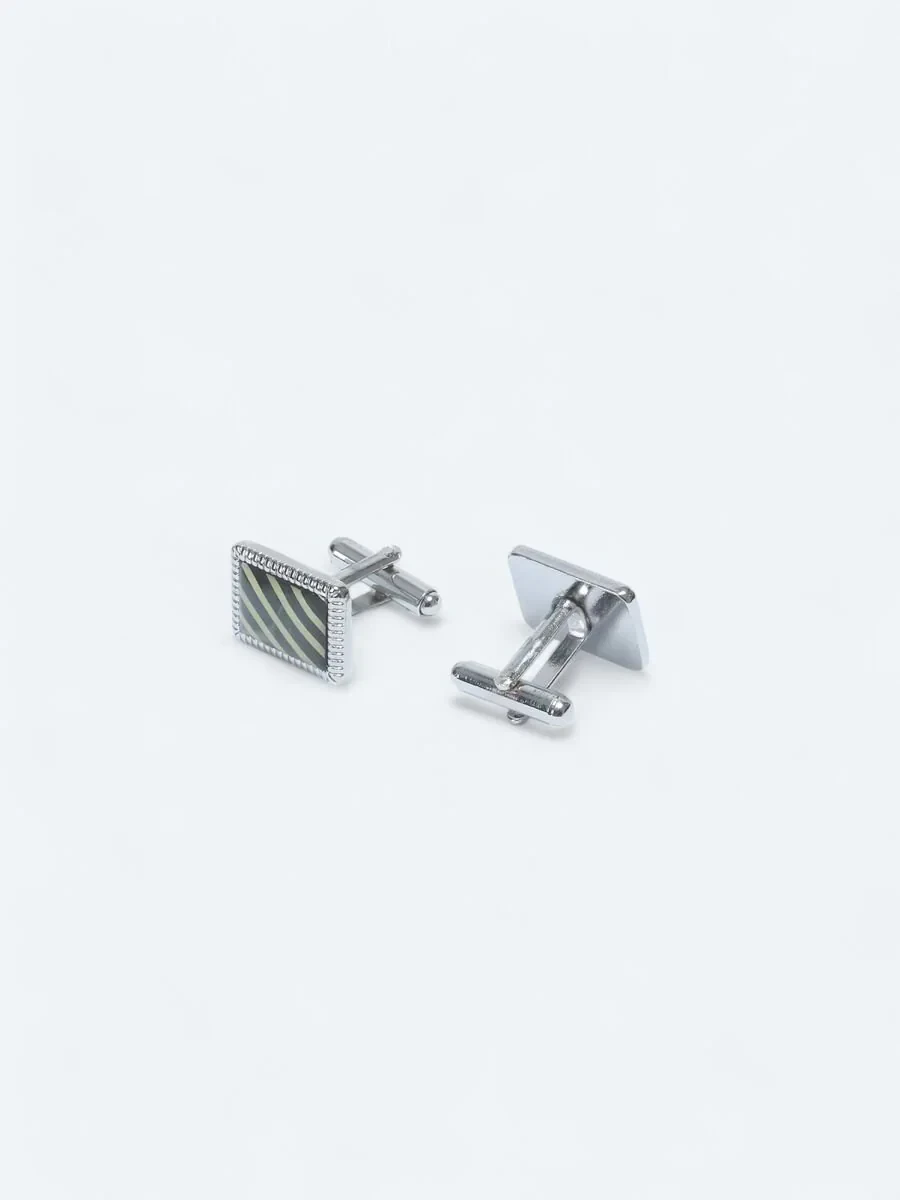 Silver Brass Cuff Link - 2