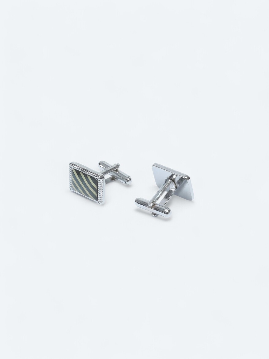 Silver Brass Cuff Link - 2