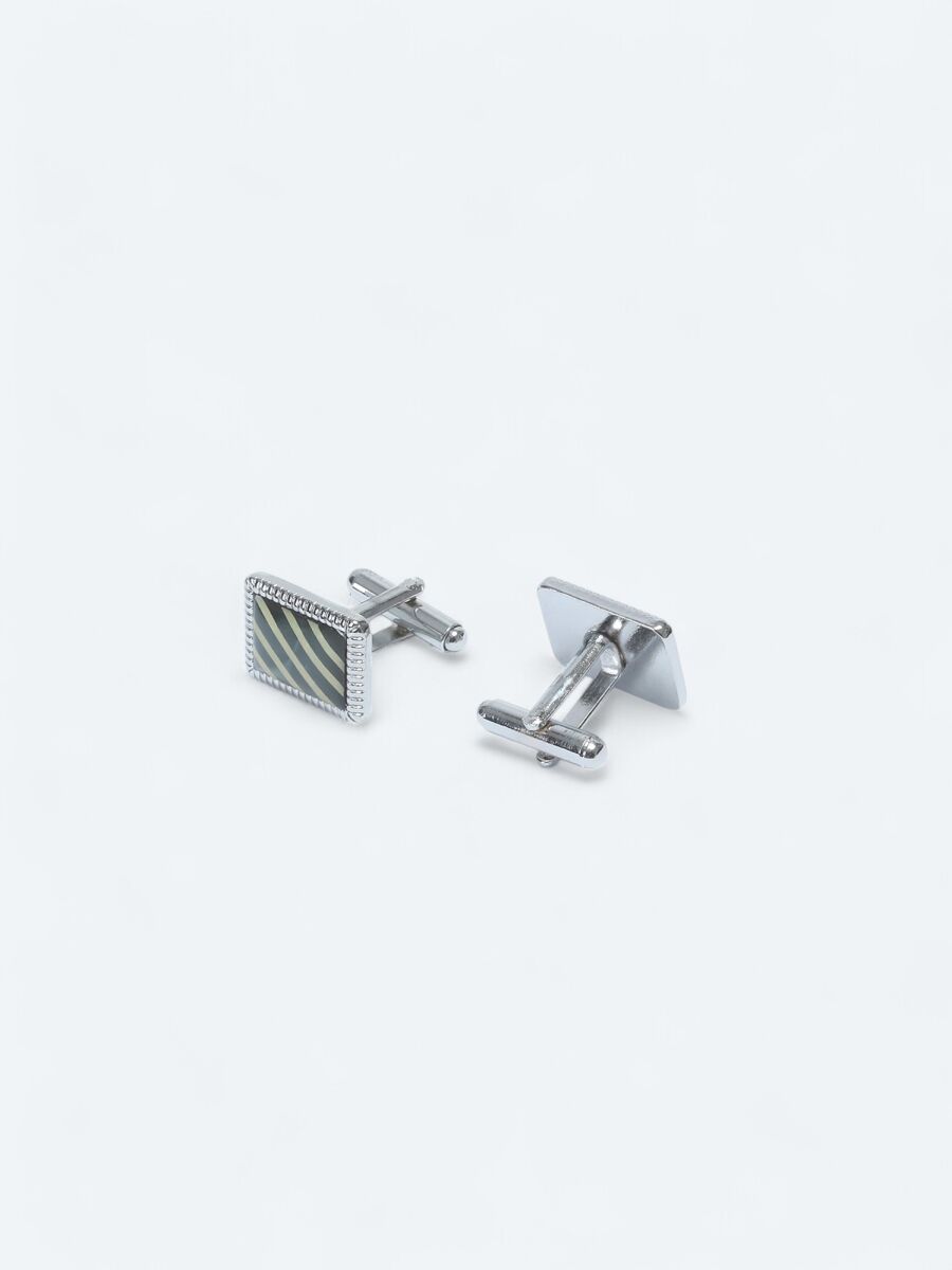 Silver Brass Cuff Link - 2