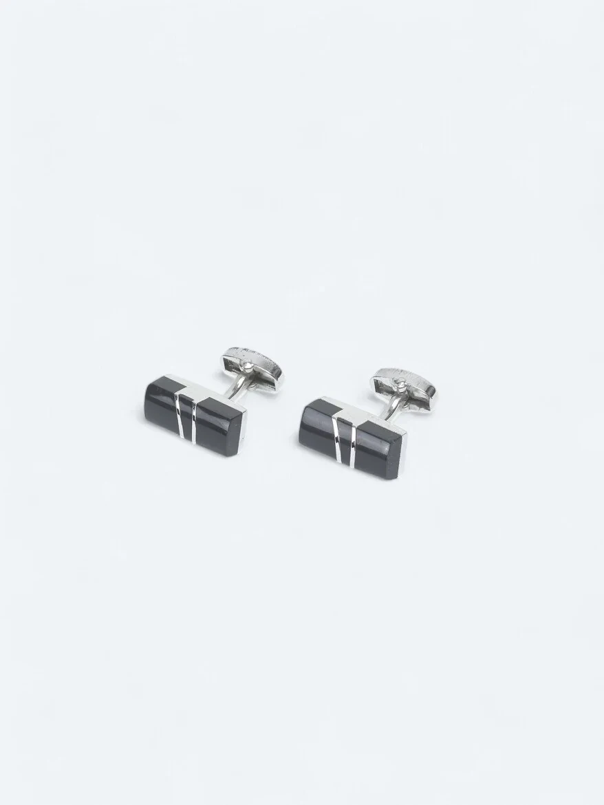 Silver Brass Cuff Link - 1