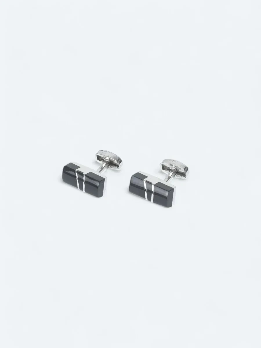 Silver Brass Cuff Link - 1