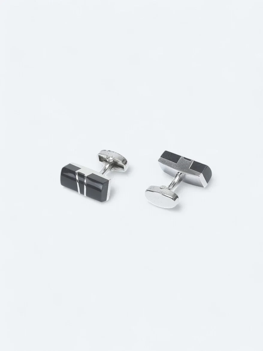 Silver Brass Cuff Link - 2
