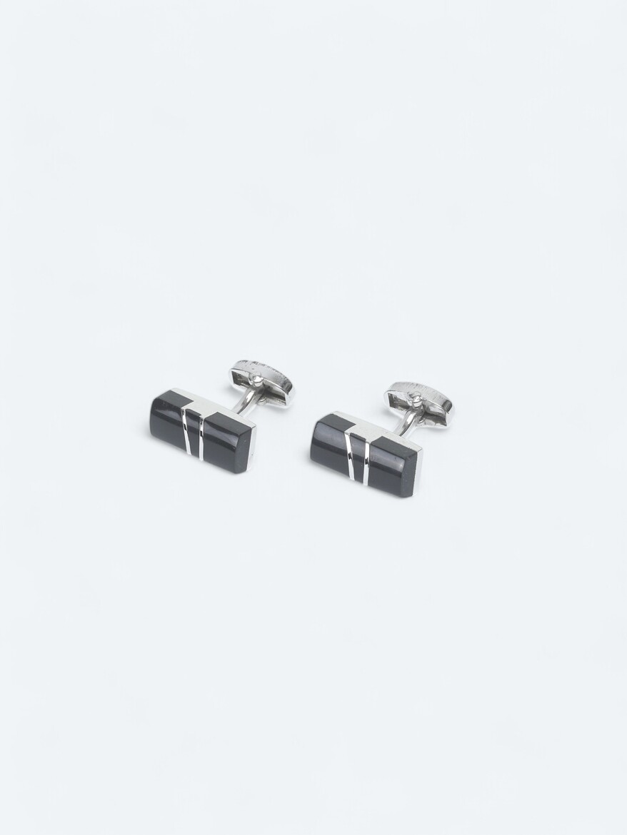 Silver Brass Cuff Link - 1