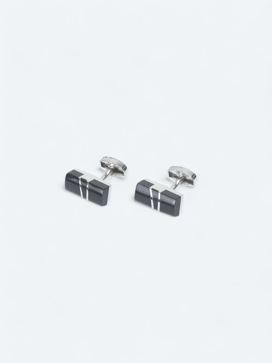 Silver Brass Cuff Link - 1