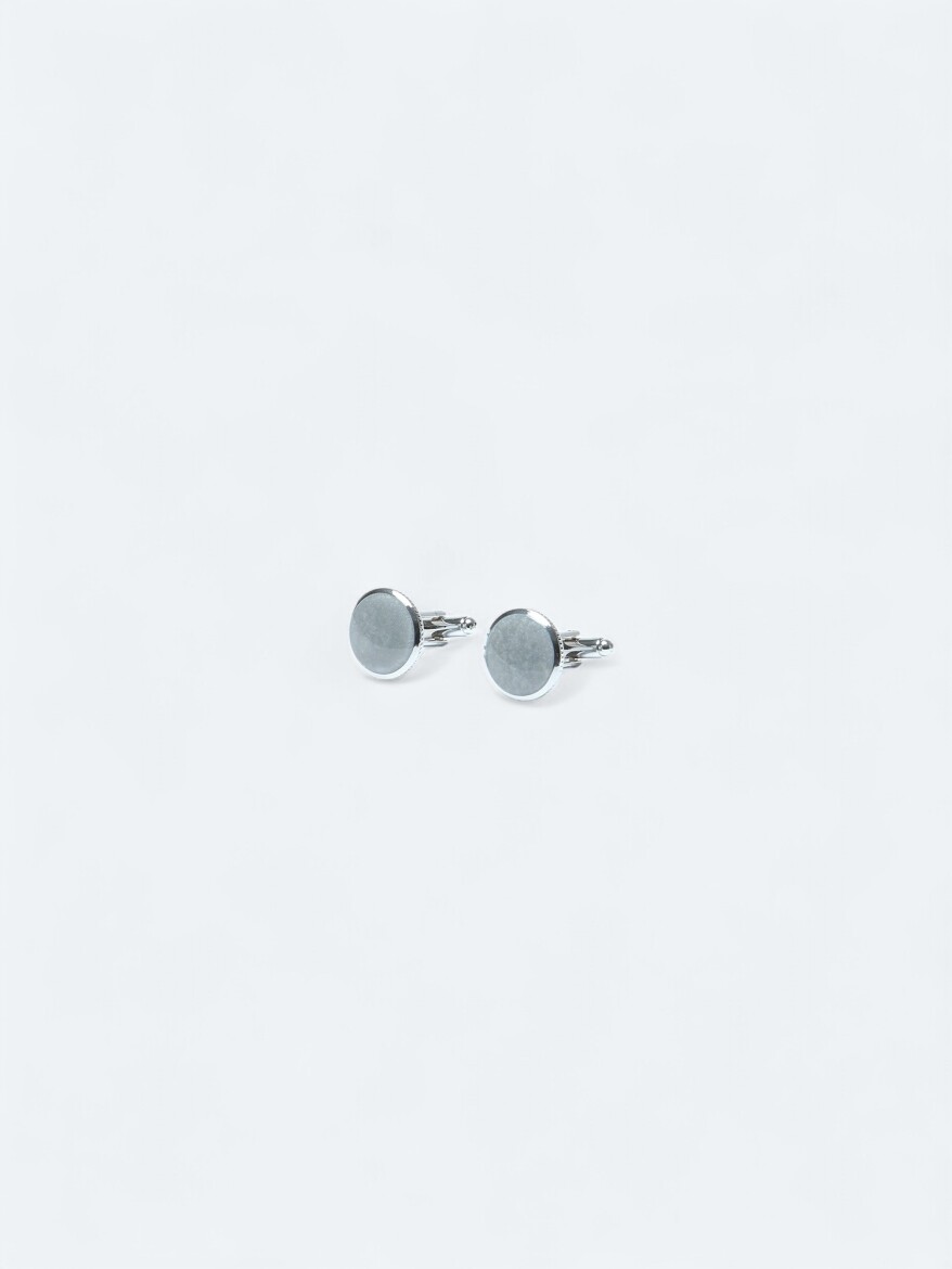 Silver Brass Cuff Link - KİP
