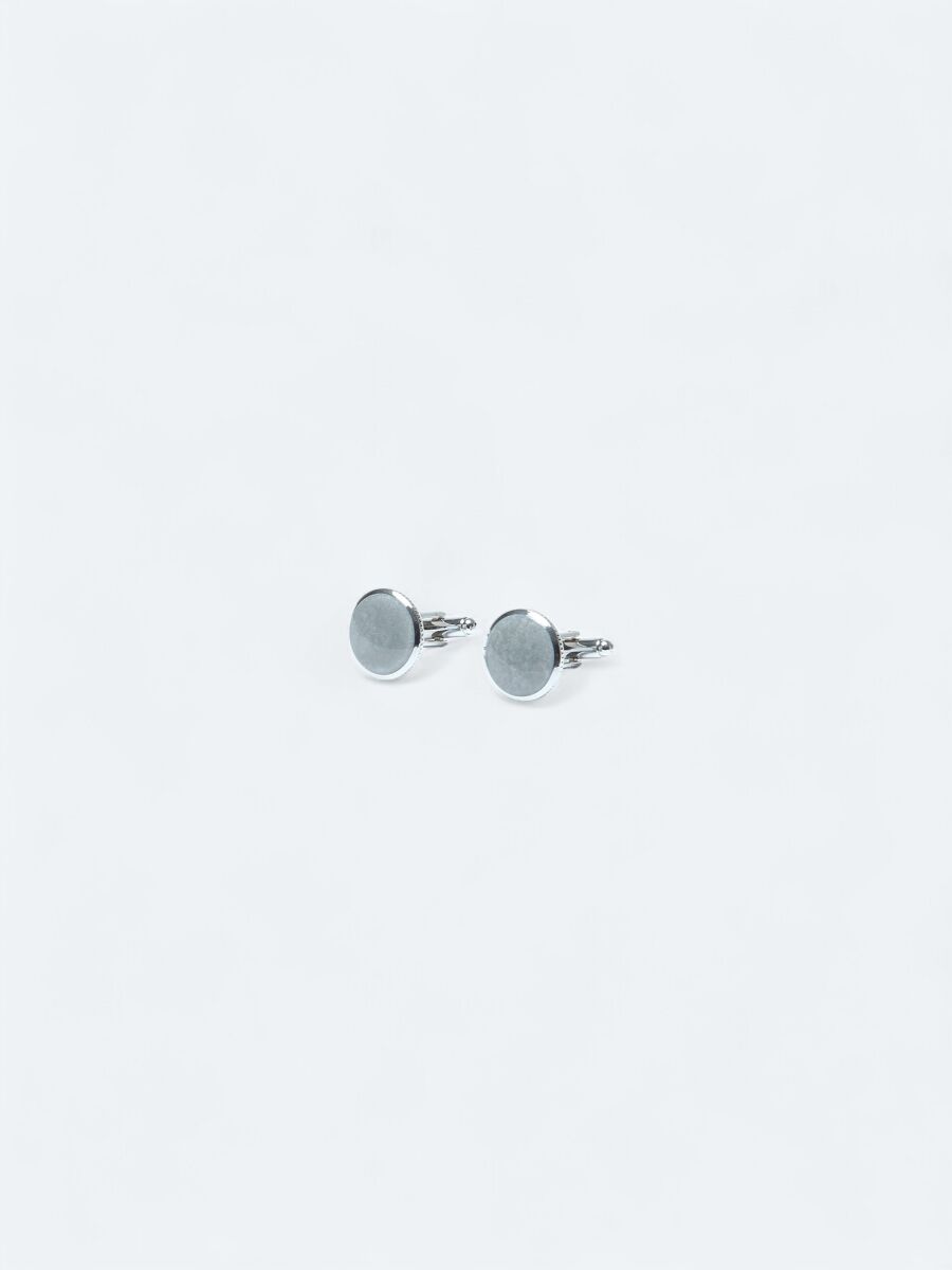 Silver Brass Cuff Link - 1