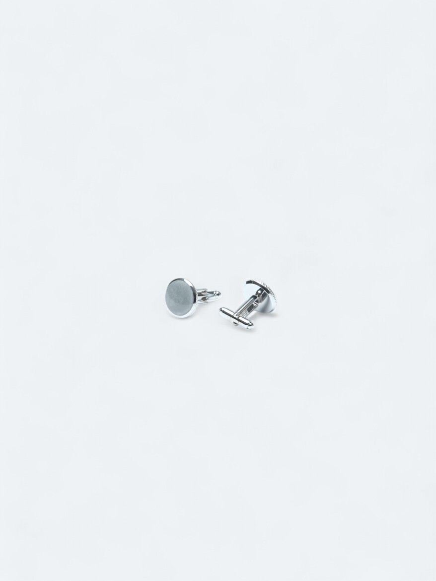 Silver Brass Cuff Link - KİP
