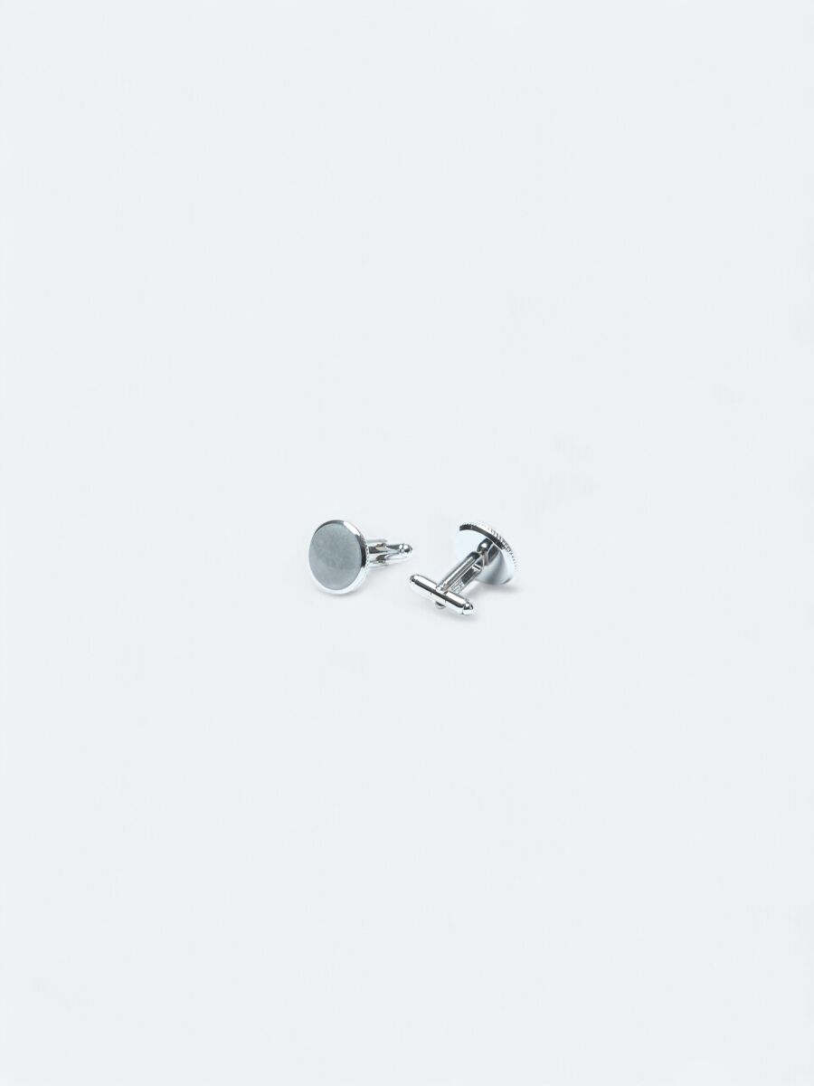 Silver Brass Cuff Link - 2