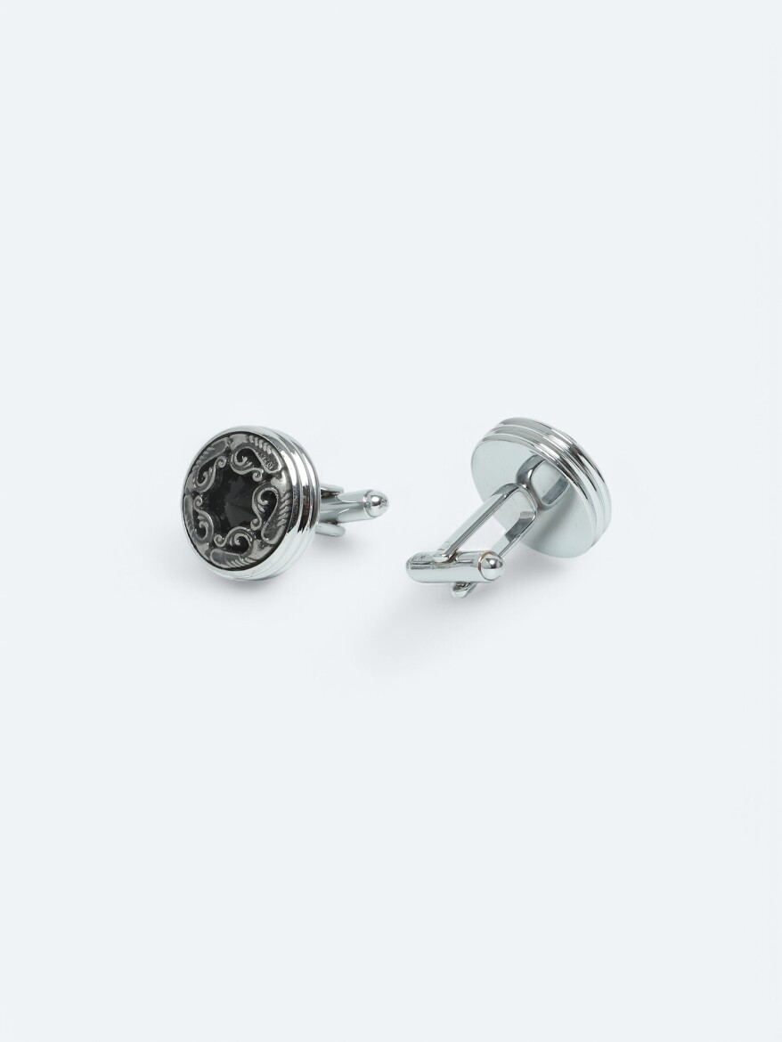 Silver Metal Cuff Link - 2