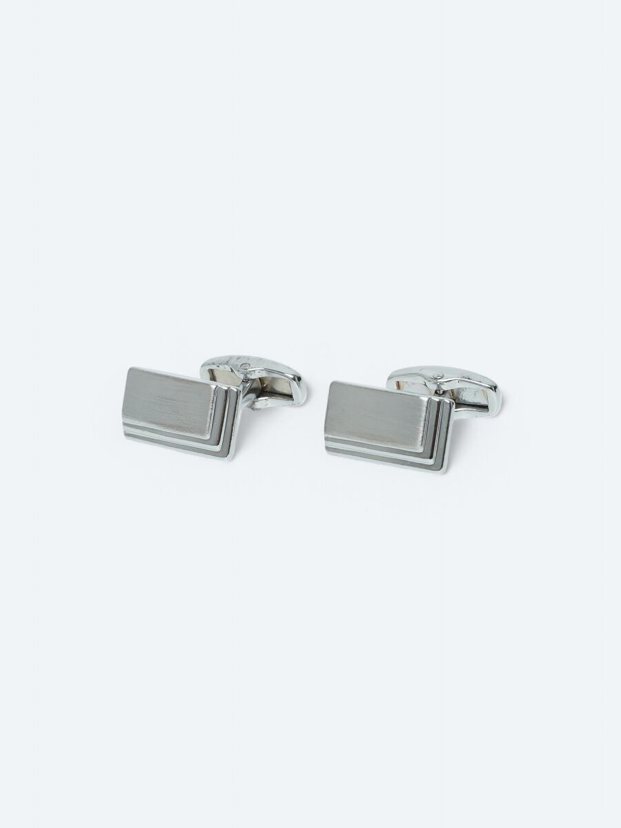 Silver Metal Cuff Link - 1