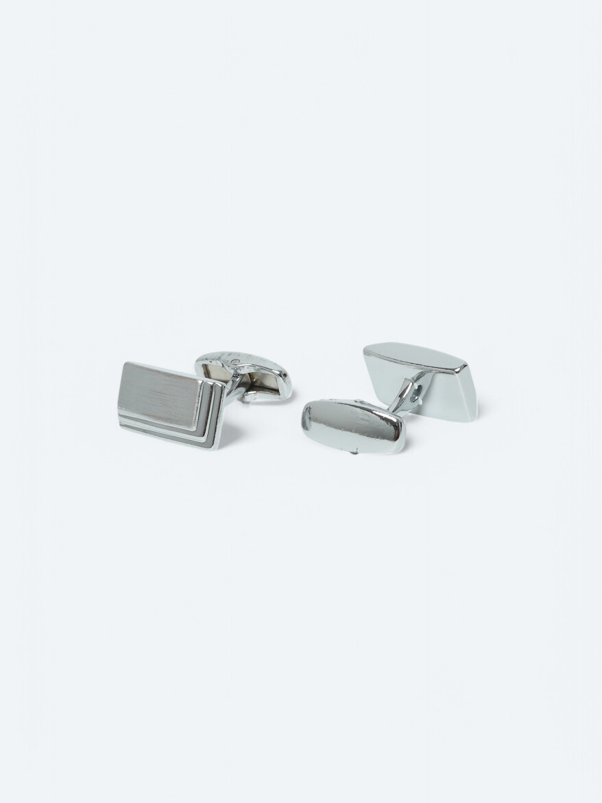 Silver Metal Cuff Link - 2