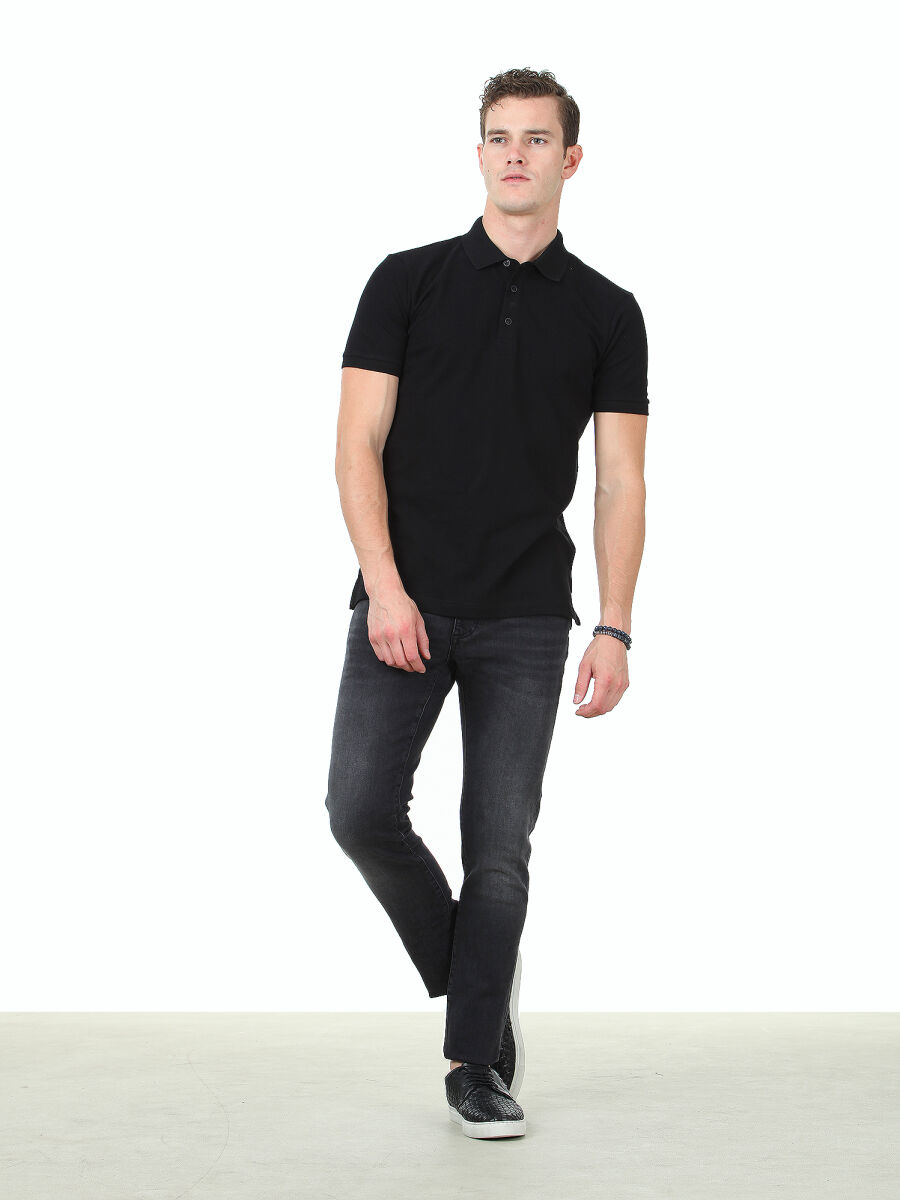 Siyah %100 Pamuk T-Shirt - 3