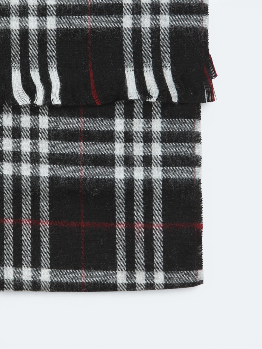 Siyah %65 Akrilik ,%35 Yün Kaşkol - KİP