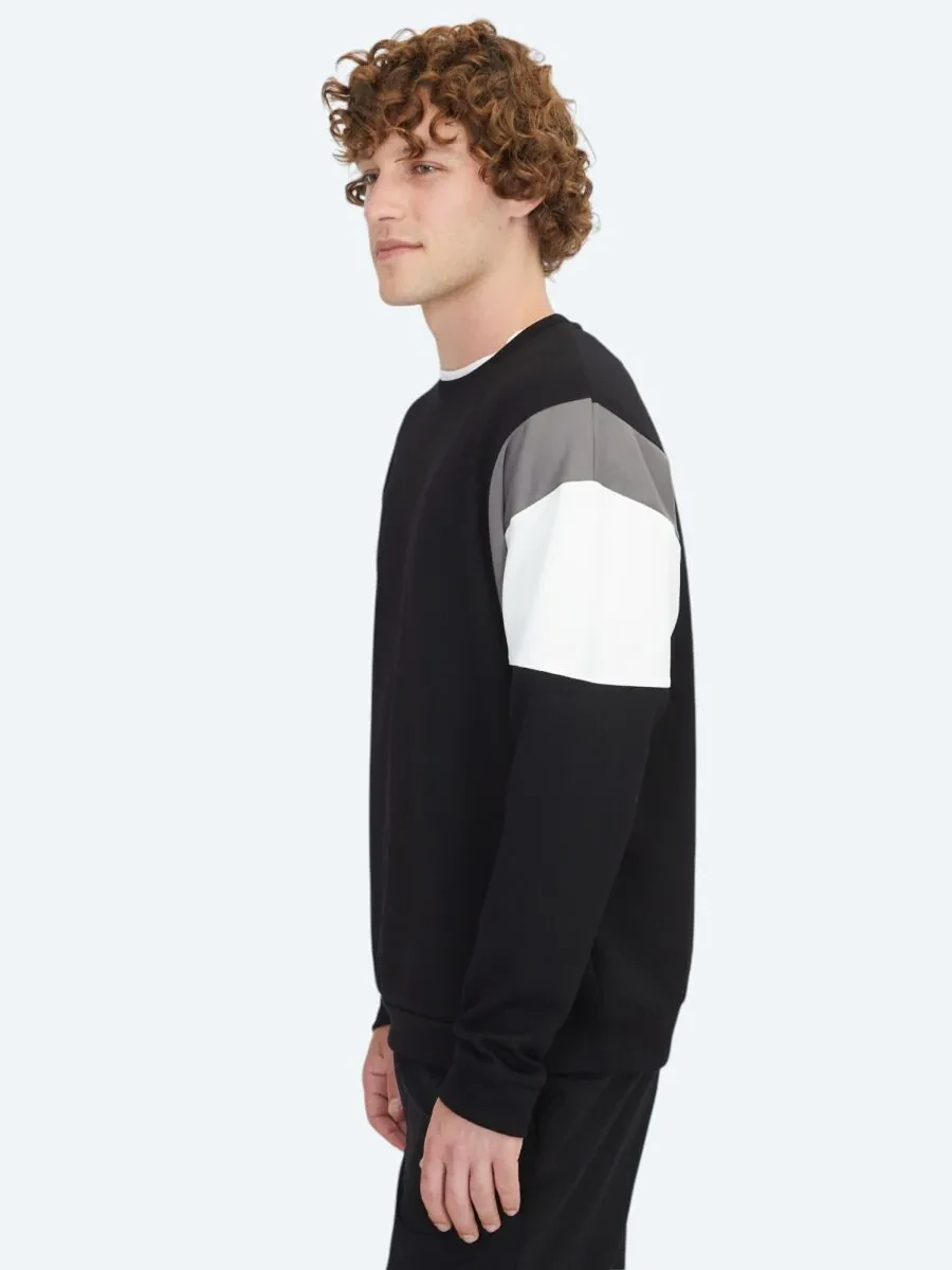 Siyah Bisiklet Yaka Sweatshırt - 4