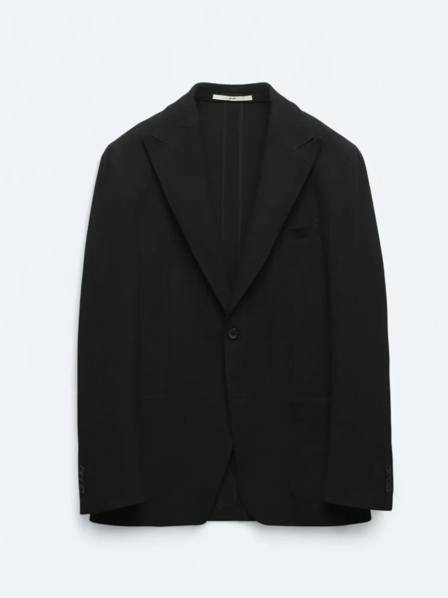 Siyah Çizgili Modern Fit Ceket - 1