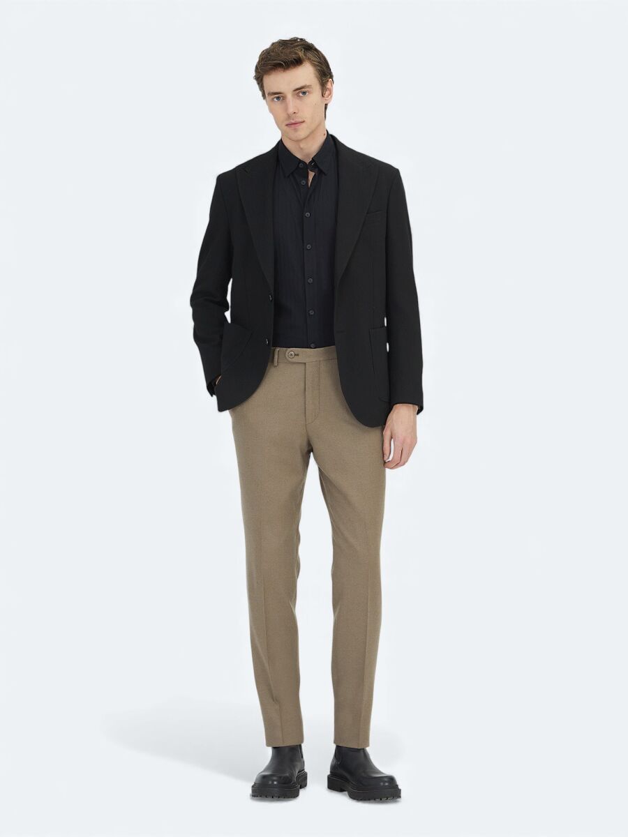 Siyah Çizgili Modern Fit Ceket - 2